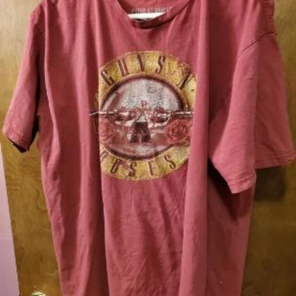 Guns N Roses Mens T Shirt Magenta Bullet Logo 100% Cotton XXL Pre-owned